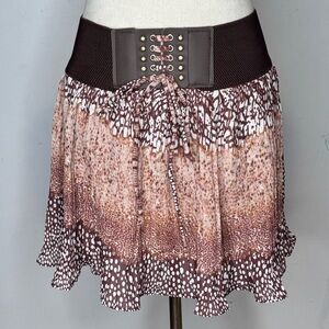 Women's Garters Elastic Wide Waistband Pleated Skirt Size S